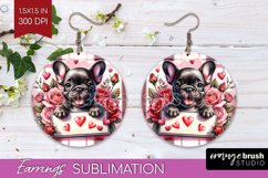 Valentine Dog Round Earrings - Valentines Day PNG Product Image 1