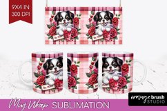 Valentine Dog Mug Wrap - Valentines Day Mug PNG Sublimation Product Image 1