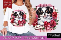 Valentine Dog Round Tshirt Background - Valentines Day PNG Product Image 1