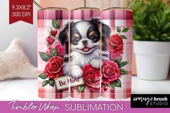Valentine Dog Tumbler Wrap - Valentines Day Tumbler PNG Product Image 1
