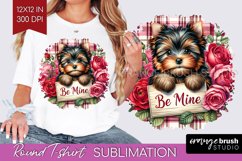 Valentine Dog Round Tshirt Background - Valentines Day PNG Product Image 1