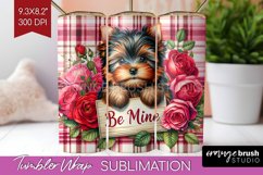 Valentine Dog Tumbler Wrap - Valentines Day Tumbler PNG Product Image 1