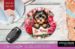 Valentine Dog Car Coaster - Valentines Day Coaster PNG Product Image 1