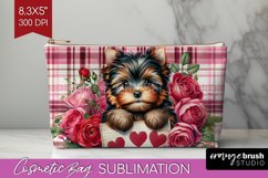 Valentine Dog Cosmetic Bag - Valentines Day Makeup Bag PNG Product Image 1