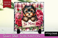 Valentine Dog Slate PNG - Valentines Day Square Slate Product Image 1