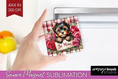 Valentine Dog Magnet Sublimation - Valentines Day Square PNG Product Image 1