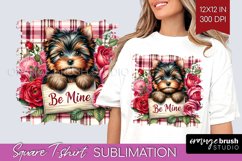 Valentine Dog Square Tshirt Background - Valentines Day PNG Product Image 1