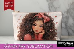 Valentine Girl Cosmetic Bag - Valentines Day Makeup Bag PNG Product Image 1