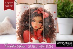 Valentine Girl Tumbler Wrap - Valentines Day Tumbler PNG Product Image 1