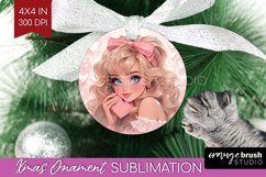 Valentine Girl Ornament PNG - Valentines Day PNG Sublimation Product Image 1