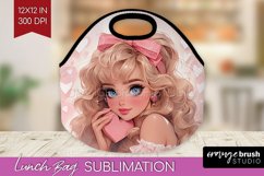 Valentine Girl Lunch Bag - Valentines Day Lunch Bug PNG Product Image 1