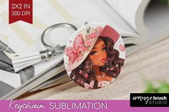 Valentine Girl Keychain PNG - Valentines Day Keychain Product Image 1