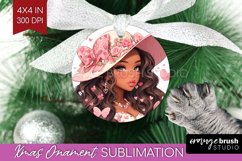 Valentine Girl Ornament PNG - Valentines Day PNG Sublimation Product Image 1