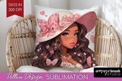 Valentine Girl Pillow Sublimation - Valentines Day Pillow Product Image 1