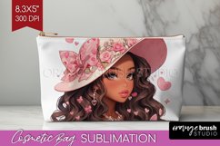 Valentine Girl Cosmetic Bag - Valentines Day Makeup Bag PNG Product Image 1