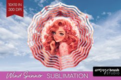 Valentine Girl Wind Spinner Sublimation PNG - Valentines Day Product Image 1