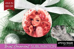 Valentine Girl Ornament PNG - Valentines Day PNG Sublimation Product Image 1