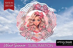 Valentine Girl Wind Spinner Sublimation PNG - Valentines Day Product Image 1