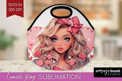 Valentine Girl Lunch Bag - Valentines Day Lunch Bug PNG Product Image 1