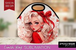 Valentine Girl Lunch Bag - Valentines Day Lunch Bug PNG Product Image 1
