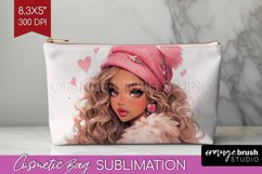 Valentine Girl Cosmetic Bag - Valentines Day Makeup Bag PNG Product Image 1