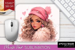 Valentine Girl Mouse Pad Sublimation - Valentines Day PNG Product Image 1