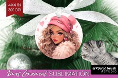 Valentine Girl Ornament PNG - Valentines Day PNG Sublimation Product Image 1