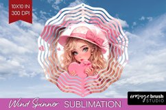 Valentine Girl Wind Spinner Sublimation PNG - Valentines Day Product Image 1