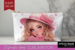 Valentine Girl Cosmetic Bag - Valentines Day Makeup Bag PNG Product Image 1