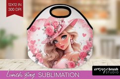 Valentine Girl Lunch Bag - Valentines Day Lunch Bug PNG Product Image 1