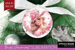 Valentine Girl Ornament PNG - Valentines Day PNG Sublimation Product Image 1