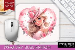 Valentine Girl Mouse Pad Sublimation - Valentines Day PNG Product Image 1