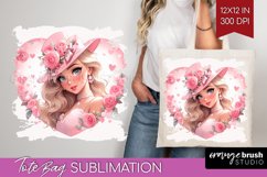 Valentine Girl Tote Bag - Valentines Day Tote Bag PNG Product Image 1