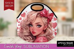 Valentine Girl Lunch Bag - Valentines Day Lunch Bug PNG Product Image 1