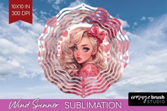 Valentine Girl Wind Spinner Sublimation PNG - Valentines Day Product Image 1