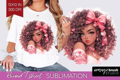 Valentine Girl Round Tshirt Background - Valentines Day PNG Product Image 1
