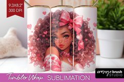 Valentine Girl Tumbler Wrap - Valentines Day Tumbler PNG Product Image 1