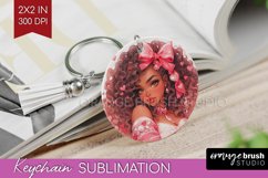 Valentine Girl Keychain PNG - Valentines Day Keychain Product Image 1