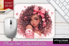 Valentine Girl Mouse Pad Sublimation - Valentines Day PNG Product Image 1