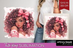 Valentine Girl Tote Bag - Valentines Day Tote Bag PNG Product Image 1