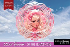 Valentine Girl Wind Spinner Sublimation PNG - Valentines Day Product Image 1