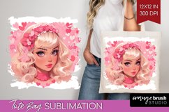 Valentine Girl Tote Bag - Valentines Day Tote Bag PNG Product Image 1