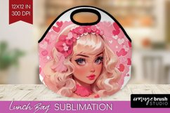 Valentine Girl Lunch Bag - Valentines Day Lunch Bug PNG Product Image 1