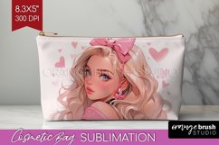 Valentine Girl Cosmetic Bag - Valentines Day Makeup Bag PNG Product Image 1