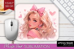 Valentine Girl Mouse Pad Sublimation - Valentines Day PNG Product Image 1