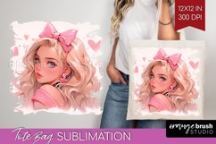Valentine Girl Tote Bag - Valentines Day Tote Bag PNG Product Image 1