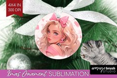 Valentine Girl Ornament PNG - Valentines Day PNG Sublimation Product Image 1