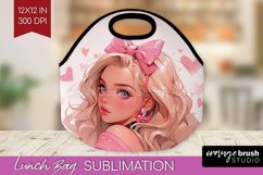 Valentine Girl Lunch Bag - Valentines Day Lunch Bug PNG Product Image 1