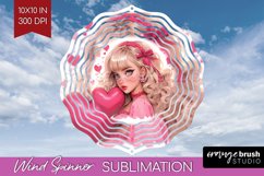 Valentine Girl Wind Spinner Sublimation PNG - Valentines Day Product Image 1