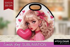 Valentine Girl Lunch Bag - Valentines Day Lunch Bug PNG Product Image 1